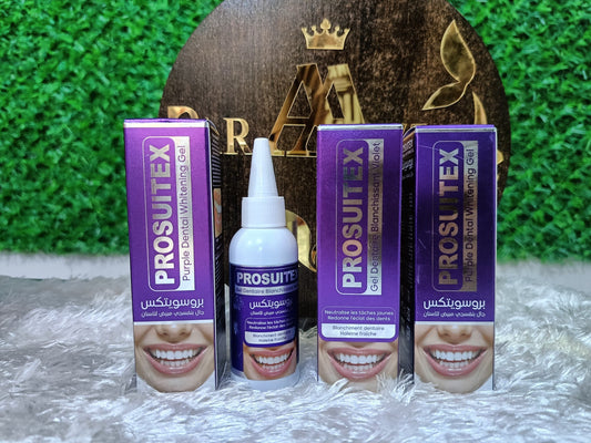 ✨ ابتسامة مشرقة بدون حساسية! ✨ مع Prosuitex Purple Dental Whitening Gel،